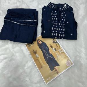 Conjunto de Palazzo de Diseñador en Seda Premium Real con Bordado y Trabajo de Espejo, Perfecto para Bodas, Fiestas y Eventos - Product Image 1