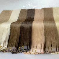 Herrera Pu Clips Ins 100% cheveux humains Cabello Humano russe blond brut Remi vierge Invisible sans couture Clip dans les Extensions de cheveux