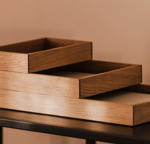 Organisateur de bureau en bois de caoutchouc à plusieurs niveaux (modulaire) - Product Image 2