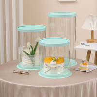 Boîte d'emballage transparente à plusieurs niveaux avec logo personnalisé Boîte à gâteaux ronde avec couvercle en papier pour présentation de desserts et fêtes d'anniversaire et de mariage