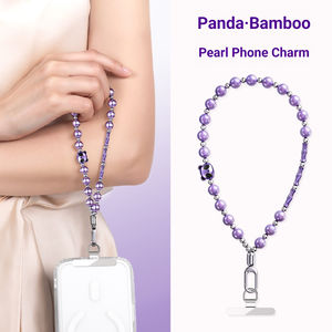 רצועת טלפון קצרה נגד אובדן עם חרוזי פנינה, רצועת יד עם תליון מתכתי לעיצוב טלפון סלולרי - Product Image 2