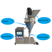 Machine de remplissage à vis sans fin pour poudre de Chebe de 50 à 500 g, petite table de travail, remplisseuse à vis sans fin pour poudre de café et d'épices de 100 g