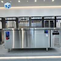 Réfrigérateur-congélateur professionnel de cuisine puissant à double porte, refroidissement par air, double température, sous le comptoir, pour la cuisine