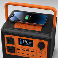 Stasiun Daya 1000W MPPT Solar LiFePO4 Battery Inverter Gelombang Sinus Murni, Output AC USB C PD Lampu LED untuk Van Life Darurat