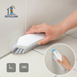 2022 V shape plastic floor scrubber brush for bathroom and kitchen room soft wall window track grout gap washing cleaning brush