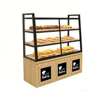 Espositore per Panetteria in Metallo e Legno OEM, Vetrina per Pane, Scaffale per Pasticceria, Espositore per Supermercato - Product Image 2