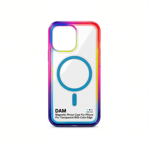 เคสโทรศัพท์แม่เหล็ก DAM สำหรับ iPhone 15 Pro แบบใสขอบสี - Product Image 1