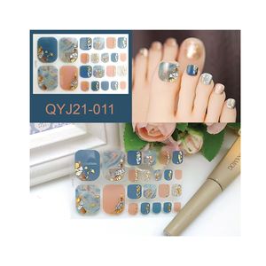 100% Cross-Border New Summer Gold Stamping Imitación Dia Nail Comercio exterior Pegatinas impermeables para los dedos - Product Image 5