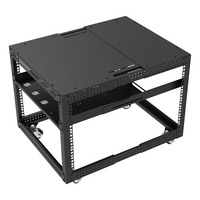 Baie de serveur ouverte sur pieds de 19 pouces 10U 15U 20U en acier laminé à froid, murale et mobile sur roulettes