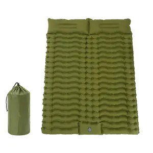 Estera para dormir doble para acampar en el desierto, estera inflable gruesa, almohada ligera