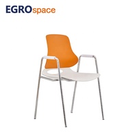 Chaise de formation de bureau en plastique EGROspace, dossier moyen, pliable, pour réunions et visites