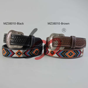 Cintura da uomo in vera pelle nuova tendenza pura con perline a mano stile Cowboy occidentale cintura etnica tribale per donna - Product Image 4