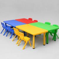 Ensemble de bureau et chaise pour enfants, ergonomique, moderne, réglable, en plastique rectangulaire, pour chambre à coucher, salon, école et utilisation en extérieur