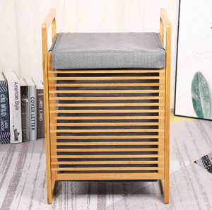 Panier <span class=keywords><strong>à</strong></span> <span class=keywords><strong>linge</strong></span> <span class=keywords><strong>à</strong></span> cadre en bambou, salle de bain, chambre <span class=keywords><strong>à</strong></span> coucher, <span class=keywords><strong>bac</strong></span> de rangement pour vêtements sales avec housse en tissu - Product Image 3