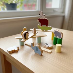 Jouet éducatif interactif pour tout-petits, blocs d'empilage en bois écologiques représentant des <span class=keywords><strong>animaux</strong></span> de la forêt, Montessori, développement de la motricité fine - Product Image 5