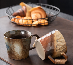Mug à café en céramique fait main de style vintage, compatible micro-ondes, réutilisable, <span class=keywords><strong>cadeau</strong></span> d'affaires, utilisation à domicile ou au bureau, fabriqué au four - Product Image 2