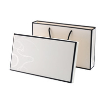 Boîte cadeau rectangulaire simple en stratifié beige, boîte cadeau d'anniversaire pour foulard en soie, masque pour les yeux, cravate, emballage universel, boîte vide