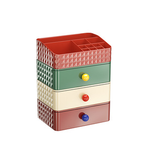 Yimijia Cosmetic Storage Box Large Capacity Drawer Style Plastic Makeup Organizer Desktop Dressing Table Storage Rack - Product Image 5