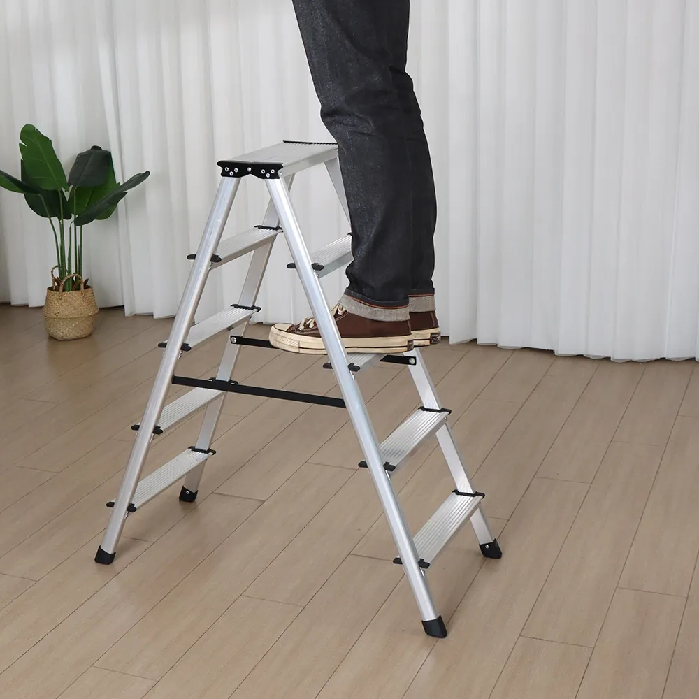 Industrial EN131/EN14183 Double Side Aluminum Ladder 2-6 Step Foldable Staircase Plegable Escaleras Ladder