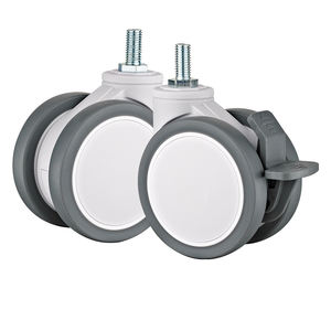 2.5 3 4 इंच फुल-प्लास्टिक मेडिकल ट्विन कैस्टर व्हील tpr, अस्पताल कार्ट्स के लिए शांत-रोलिंग - Product Image 6