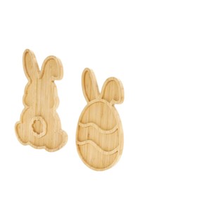 Bandeja de aperitivos de Pascua con forma de conejo, plato de postres de madera con divisiones para servir frutas y dulces en fiestas - Product Image 4