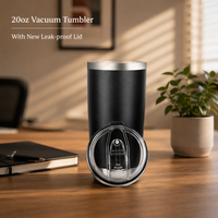 Gobelet isotherme à double paroi en acier inoxydable avec couvercle anti-fuite, mug de voyage isolé compatible voiture pour café et eau