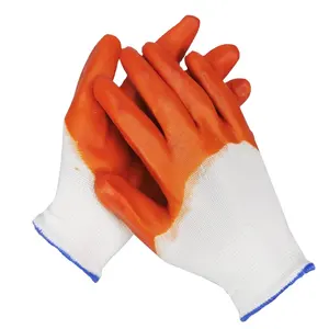 Pvc Safety Gloves Rubber Nylon Coated Palm Labor Insurance Gloves Work Protective Gloves