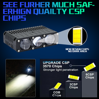 Projecteur LED de calandre de voiture à triple lentille haute puissance super lumineux, phare de conduite, feux de route, lumière auxiliaire tout-terrain