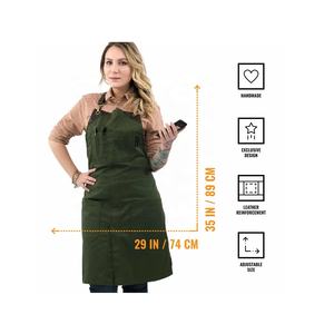 Cargo-Green Cross-Back Correas de cuero Lona de alta resistencia Split-Leg Ajustable Hombres Carpintero Mecánico Soldadura Artista Delantales - Product Image 3