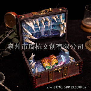 กล่องเก็บของเรซิ่นลายปากมอนสเตอร์สำหรับตกแต่งบ้านในร่ม ห้องนอน ห้องนั่งเล่น ของตกแต่งโต๊ะทำงาน - Product Image 4