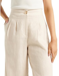 <span class=keywords><strong>Pantaloni</strong></span> Formali Estivi in <span class=keywords><strong>Lino</strong></span> ODM per <span class=keywords><strong>Donna</strong></span>, Personalizzabili, a Vita Alta, Gamba Larga, per Ufficio - Product Image 5
