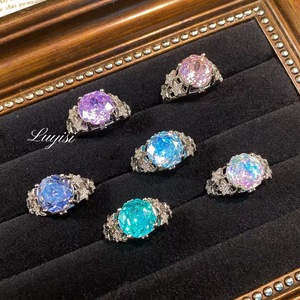 Anillos al por mayor con diseño de estrella de ocho puntas y corte rosa, de cobre con microincrustaciones de diamantes de alto carbono, anillos abiertos, accesorios de moda - Product Image 2