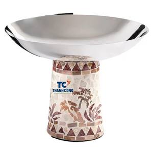 Artículo CALIENTE 2025 para regalo de Ramadán Madre de perla Soporte para pastel de cumpleaños Juego de 2 formas redondas Soporte de postre de madera de diferentes tamaños - Product Image 1