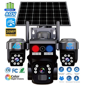Caméras de surveillance de sécurité sans fil Yoosee 4 objectifs 3 écrans IA 30MP 4G avec carte SIM, alimentées par énergie solaire, PTZ IP Wifi pour extérieur - Product Image 1