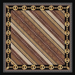 Retro Greek <b>Key</b> Chain Pattern Polyester Scarf 70*70cm <b>Square</b> Neck Scarves for Women Office Business Wear - Product Image 4