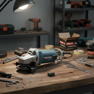 Bolsa de grafito MASTER 96 con 2 escobillas de carbón de repuesto para amoladora angular eléctrica con cable ERGO-4590 TRUPER - Product Image 3