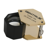 20.5mm 10X Triplet Diamond Loupe Black Gold Jewelry Magnifier Professional Inspection Tool