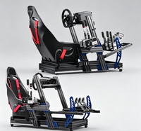 Asiento de Carreras de Aluminio 4080 de Venta Caliente, Configuración Completa con Asiento Tipo Bucket y Base de Volante para Cabina de Simulación Estilo Fórmula