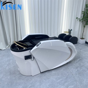 เก้าอี้นวดสระผมไฟฟ้าพร้อมอ่างอะคริลิคสำหรับร้านเสริมสวย Kisen Hot Sale Salon Furniture Hair Washing Equipment  พร้อมเตียงสปา - Product Image 3