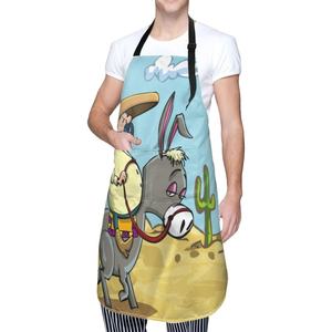 <b>Gifts</b> for Mothers <b>Cooking</b> Apron For Women Men With Pockets Icons Wheat Bread Oxford Cloth Kitchen Apron With Adjustable Neck - Product Image 3