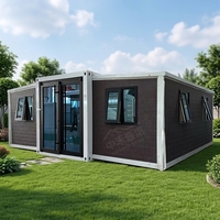 Maison conteneur extensible 20ft 40ft, unité modulaire préfabriquée, bureau de chantier portable, cabane de camp minier avec salle de bain et cuisine