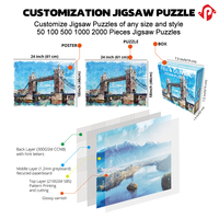 Jeu de puzzle en carton personnalisé avec logo, 100 pièces, design éducatif DIY, dessin animé, pour enfants