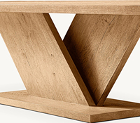 Table à manger rectangulaire en bois de chêne de luxe, design moderne, bois massif, meubles d'intérieur et d'extérieur pour la cuisine, le salon, la maison