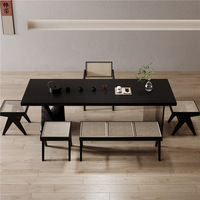 Nouveau design table en bois massif noir table à manger classique maison table à manger rustique