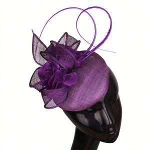 Luxury Bride Fascinator Linen New Hemp <b>Ladies</b> Fashion Sinamay Fascinator <b>Hat</b> - Product Image 1