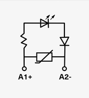 Module auxiliaire SALZ Automation SA-MDVL-U24, varistor LED 24V AC/DC, protection contre les surtensions, relais industriels, indicateur LED