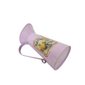 Vase à Fleurs Violet Vintage avec Autocollant Pichet Cruche Maison Jardin Galvanisé Pots <span class=keywords><strong>de</strong></span> Fleurs en Métal - Product Image 5