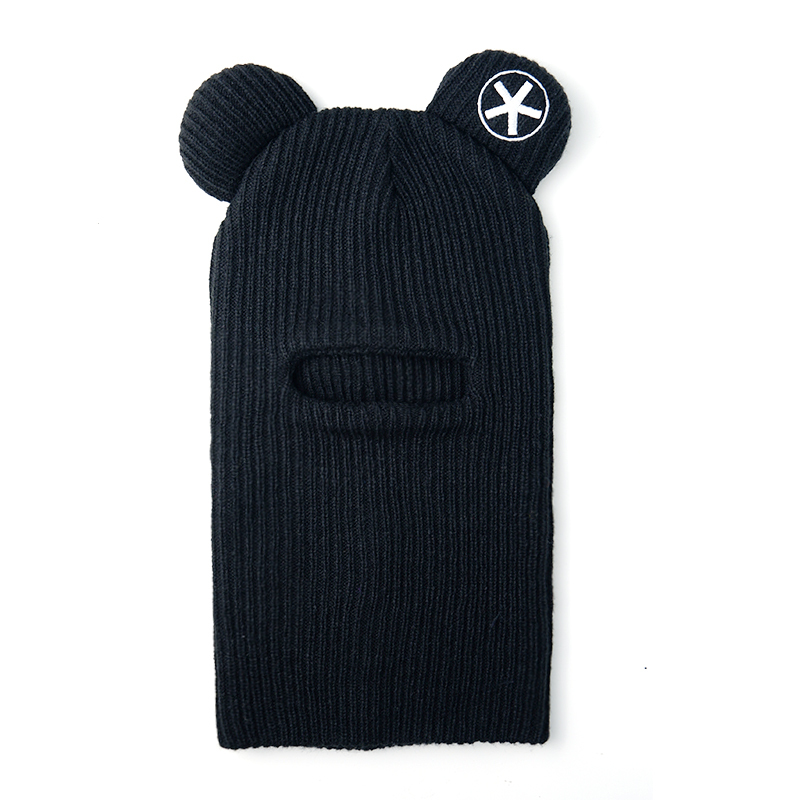 Black Balaclava Headear Acrylic One Hole