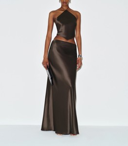 Pijamas de Dos Piezas para Mujer, de Seda Satén, Transpirables, Sólidos, Elegantes y de Lujo, para Verano, Otoño y Primavera - Product Image 1