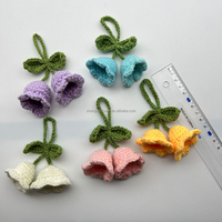 Offre Spéciale créatif tricoté orchidée fleur porte-clés breloques Crochet fleur pendentif pour clé de voiture sac à main téléphone fournitures